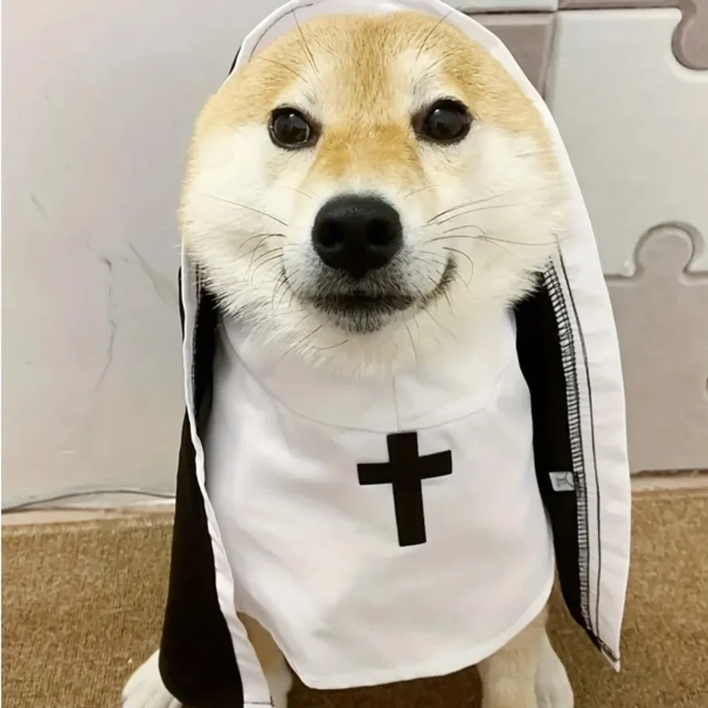 {NEW} Funny Pet Nun Costume for Cats & Small Dogs